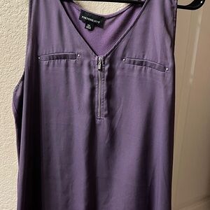 Fortune + Ivy Women's V-Neck Purple Blouse